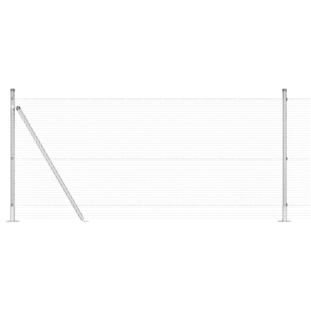 Zaunpfosten Silber 50 x 1 m (19 x 19 mm Maschen) Stahl