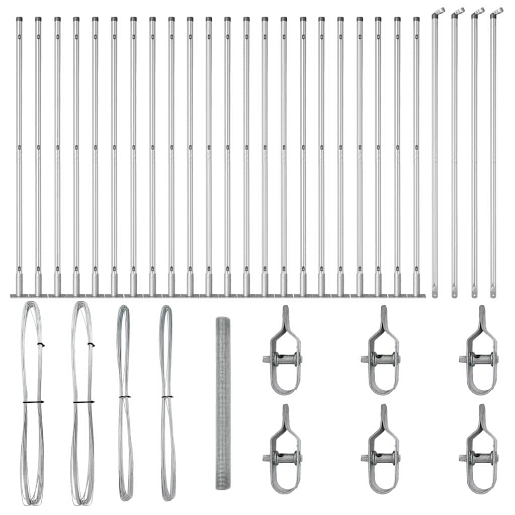 Zaunpfosten Silber 50 x 1,5 m (19 x 19 mm Mesh) Stahl