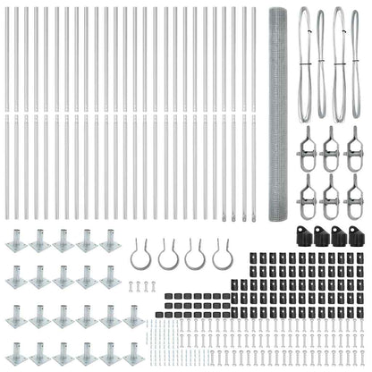Zaunpfosten Silber 50 x 1,5 m (19 x 19 mm Mesh) Stahl