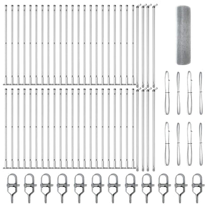 Zaunpfosten Silber 100 x 0,4 m (19 x 19 mm Maschen) Stahl