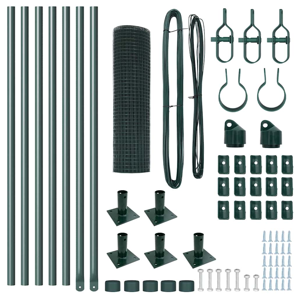 Zaunpfosten Grün 10 x 0,5 m (25 x 25 mm Netz) Stahl