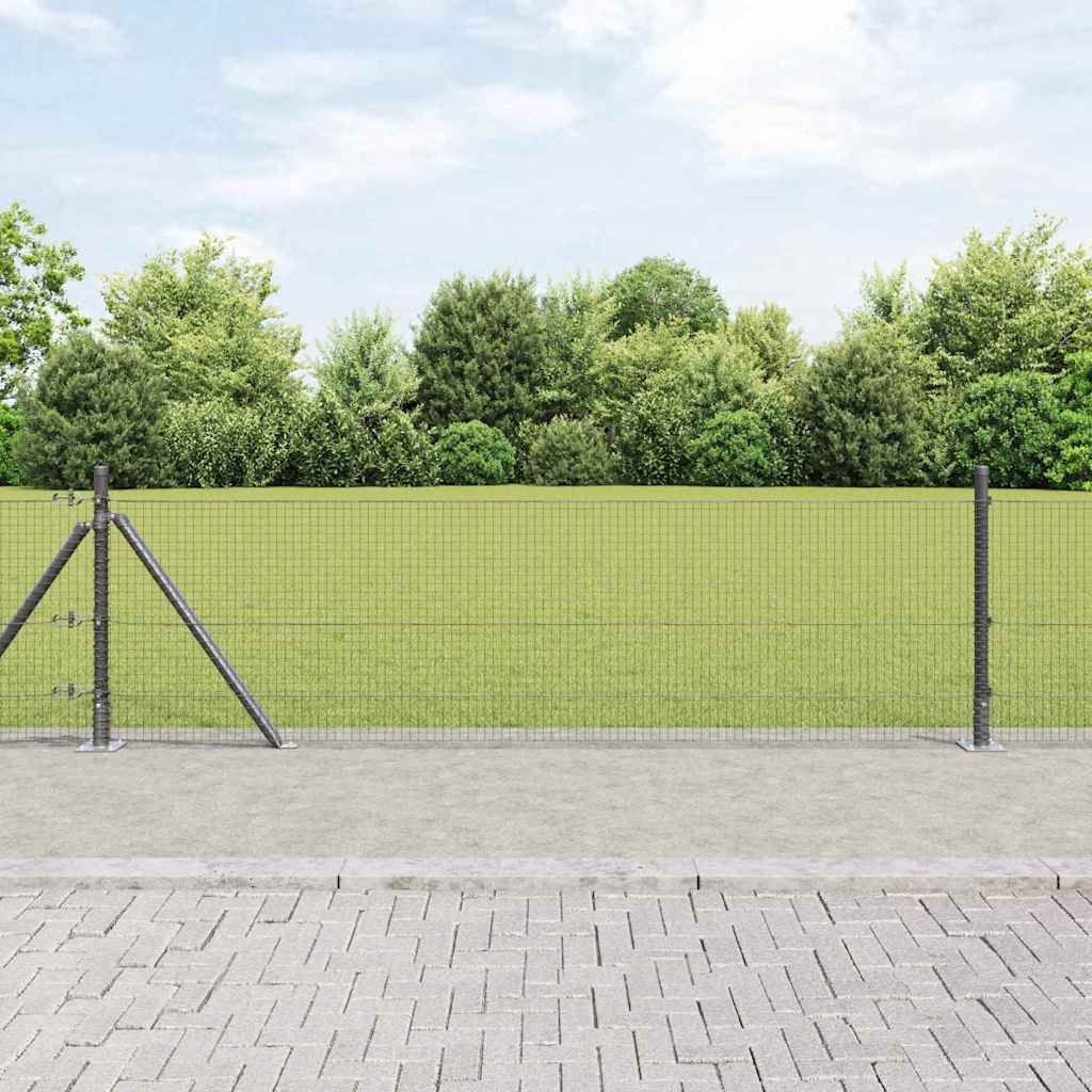 Zaunpfosten Grau 10 x 0,5 m (19 x 19 mm Maschen) Stahl