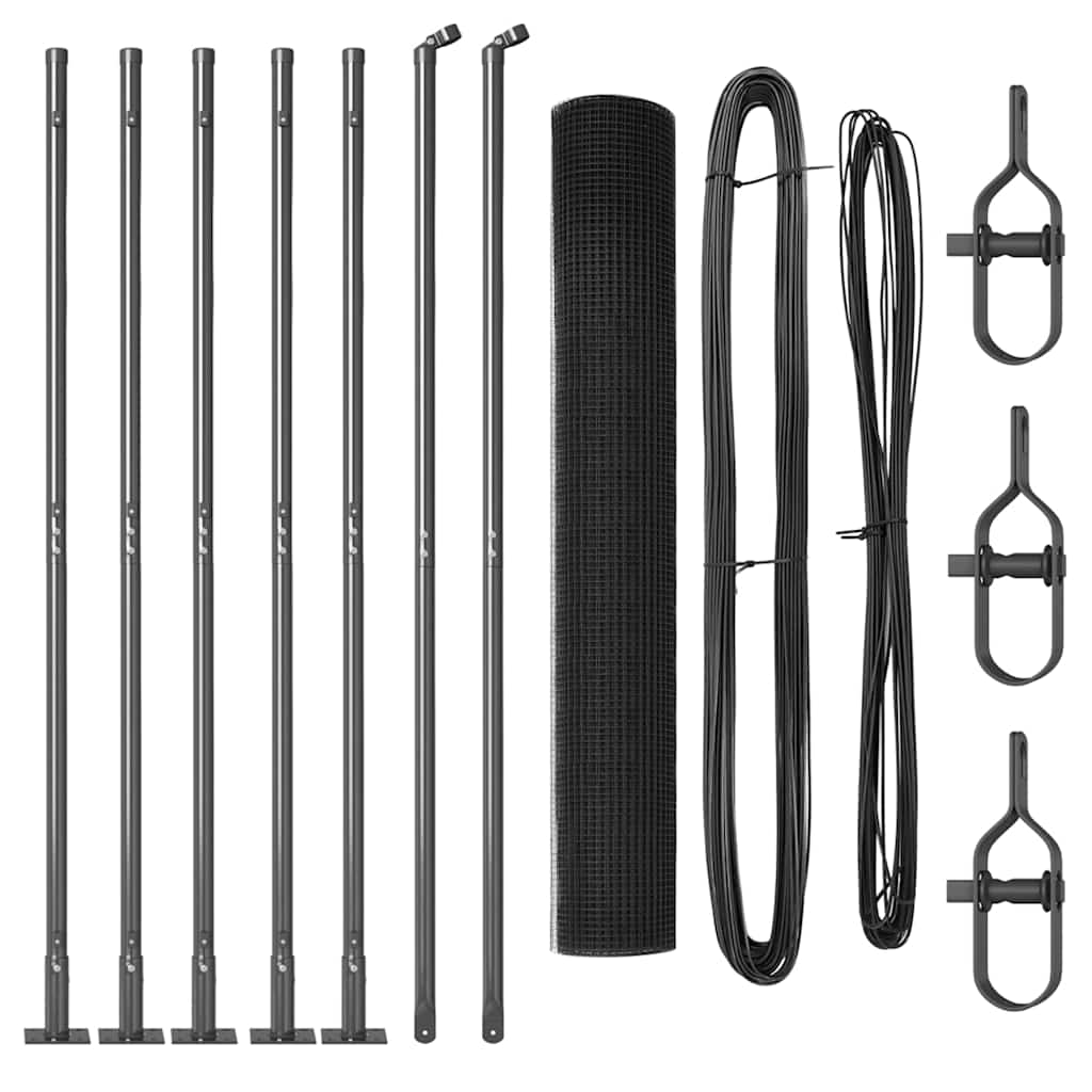 Zaunpfosten Grau 10 x 0,8 m (12 x 12 mm Maschendraht)