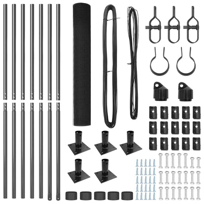 Zaunpfosten Grau 10 x 0,8 m (12 x 12 mm Maschendraht)