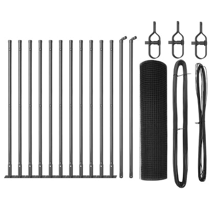 Zaunpfosten Grau 25 x 0,5 m (25 x 25 mm Maschen) Stahl