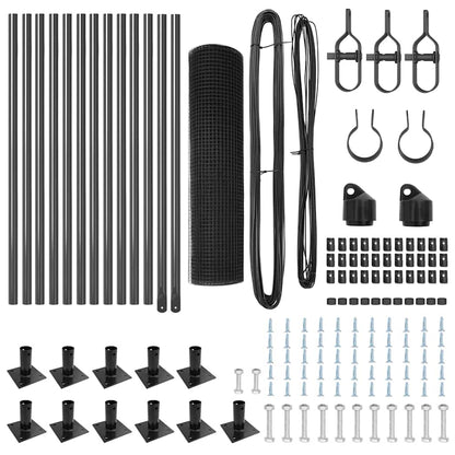 Zaunpfosten Grau 25 x 0,5 m (25 x 25 mm Maschen) Stahl