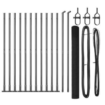 Zaunpfosten Grau 25 x 1,5 m (12 x 12 mm Netz) Stahl