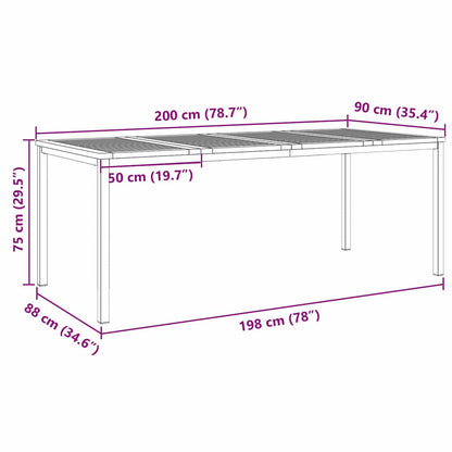 Esstisch Braun 200 x 90 x 75 cm Massivholz Akazie