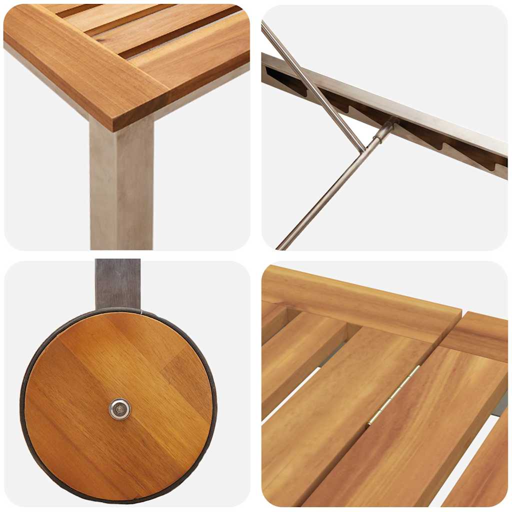 Sonnenliege Öl-Natur 205 x 53 x 100 cm Massivholz Akazie