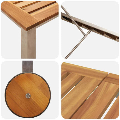 Sonnenliege Öl-Natur 205 x 53 x 100 cm Massivholz Akazie