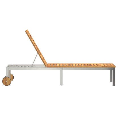 Sonnenliege Öl-Natur 205 x 53 x 100 cm Massivholz Akazie