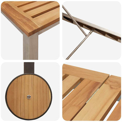 Sonnenliege Öl-Natur 205 x 53 x 100 cm Massivholz Teak