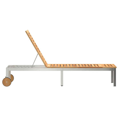 Sonnenliege Öl-Natur 205 x 53 x 100 cm Massivholz Teak