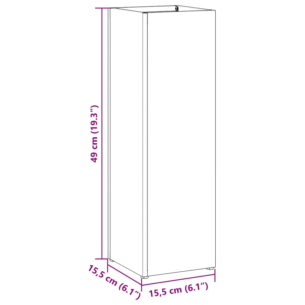 Sonnenschirmhalter mit Speicher Oliv 15,5 x 15,5 x 49 cm Metall