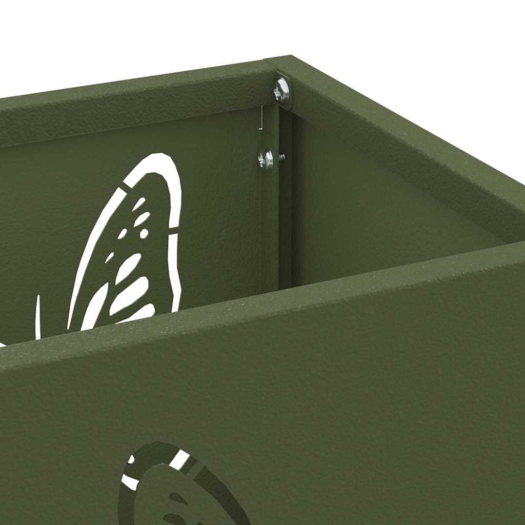 Sonnenschirmhalter mit Speicher Oliv 15,5 x 15,5 x 49 cm Metall