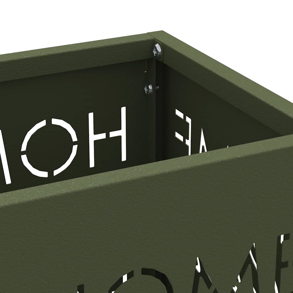 Sonnenschirmhalter mit Speicher Oliv 15,5 x 15,5 x 49 cm Metall