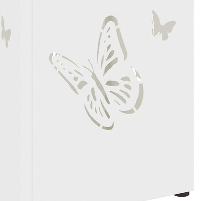 Sonnenschirmhalter mit Speicher Weiß 15,5 x 15,5 x 49 cm Metall