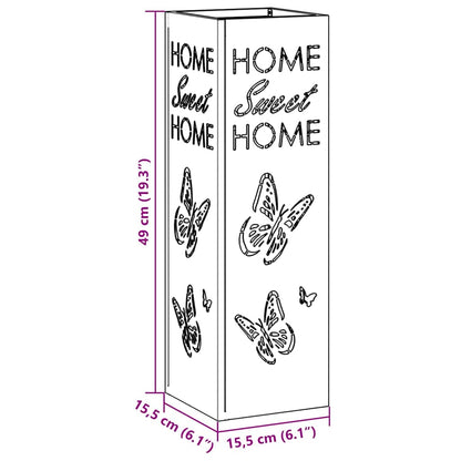 Sonnenschirmhalter mit Speicher Weiß 15,5 x 15,5 x 49 cm Metall