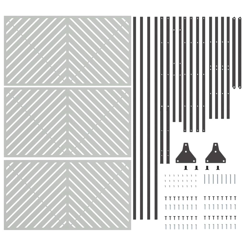 Sichtschutz Grau 100 x 50 x 180 cm Stahl