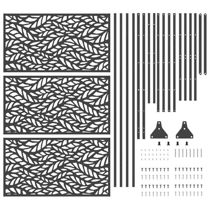 Sichtschutz Schwarz 100 x 50 x 180 cm Stahl
