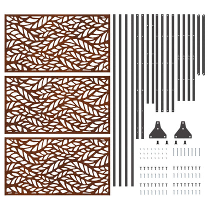 Sichtschutz Grau 100 x 50 x 180 cm Wetterfeststahl