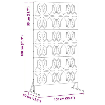 Sichtschutz Schwarz 100 x 50 x 180 cm Stahl