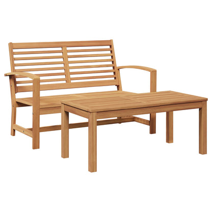 Bank 2 pcs Braun Massivholz Teak