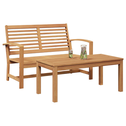 Bank 2 pcs Braun Massivholz Teak