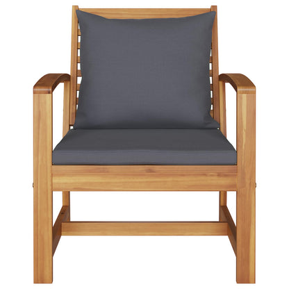 Stuhl mit Kissen 2 pcs Braun und Dunkelgrau 65 x 60 x 76,5 cm