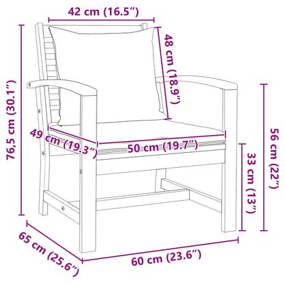 Stuhl mit Kissen 2 pcs Braun und Dunkelgrau 65 x 60 x 76,5 cm