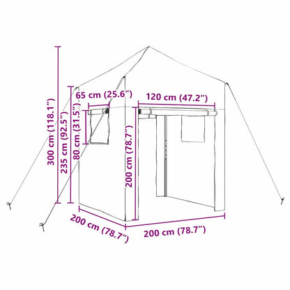 Gewächshaus mit Pop-up-Rahmen Grün 200 x 200 x 300 cm Eisen
