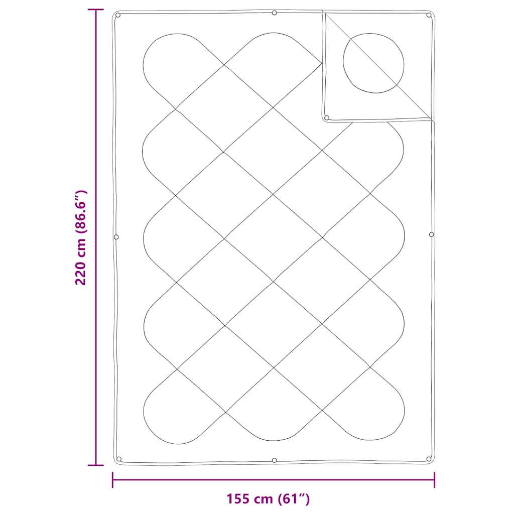 2-in-1 Bettdecke Weiß 155 x 220 cm Polyester