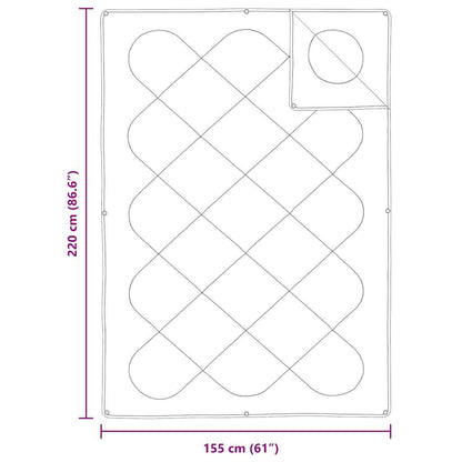 2-in-1 Bettdecke Weiß 155 x 220 cm Polyester