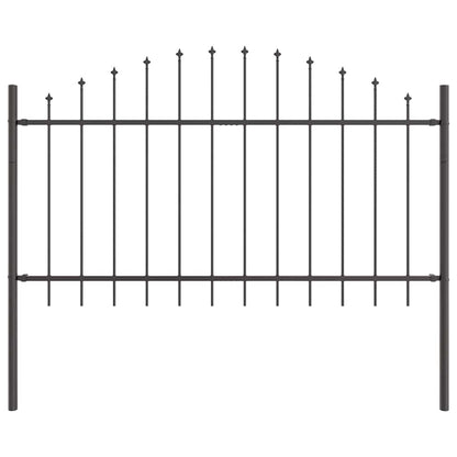 Gartenzaun Grau 170 x 140 cm Pulverbeschichteter Stahl