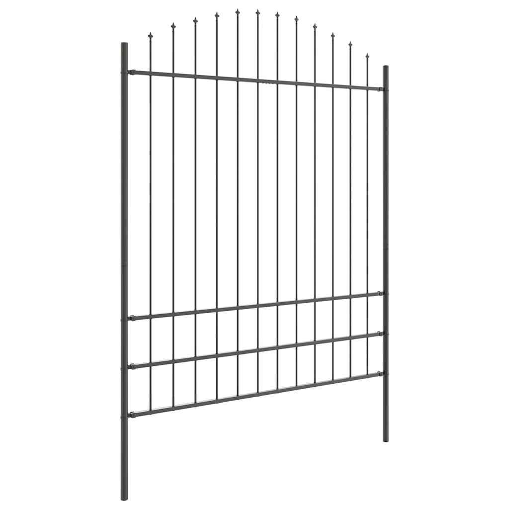 Gartenzaun Grau 170 x 225 cm Pulverbeschichteter Stahl
