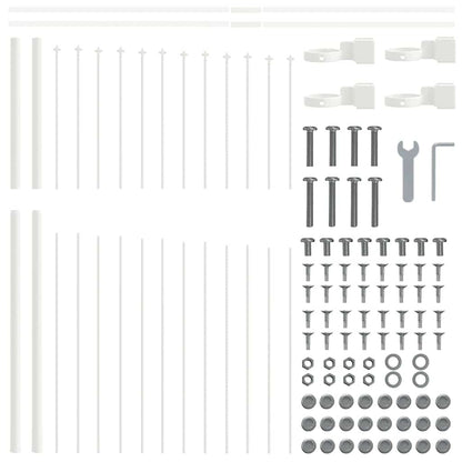 Gartenzaun Weiß 170 x 190 cm Pulverbeschichteter Stahl