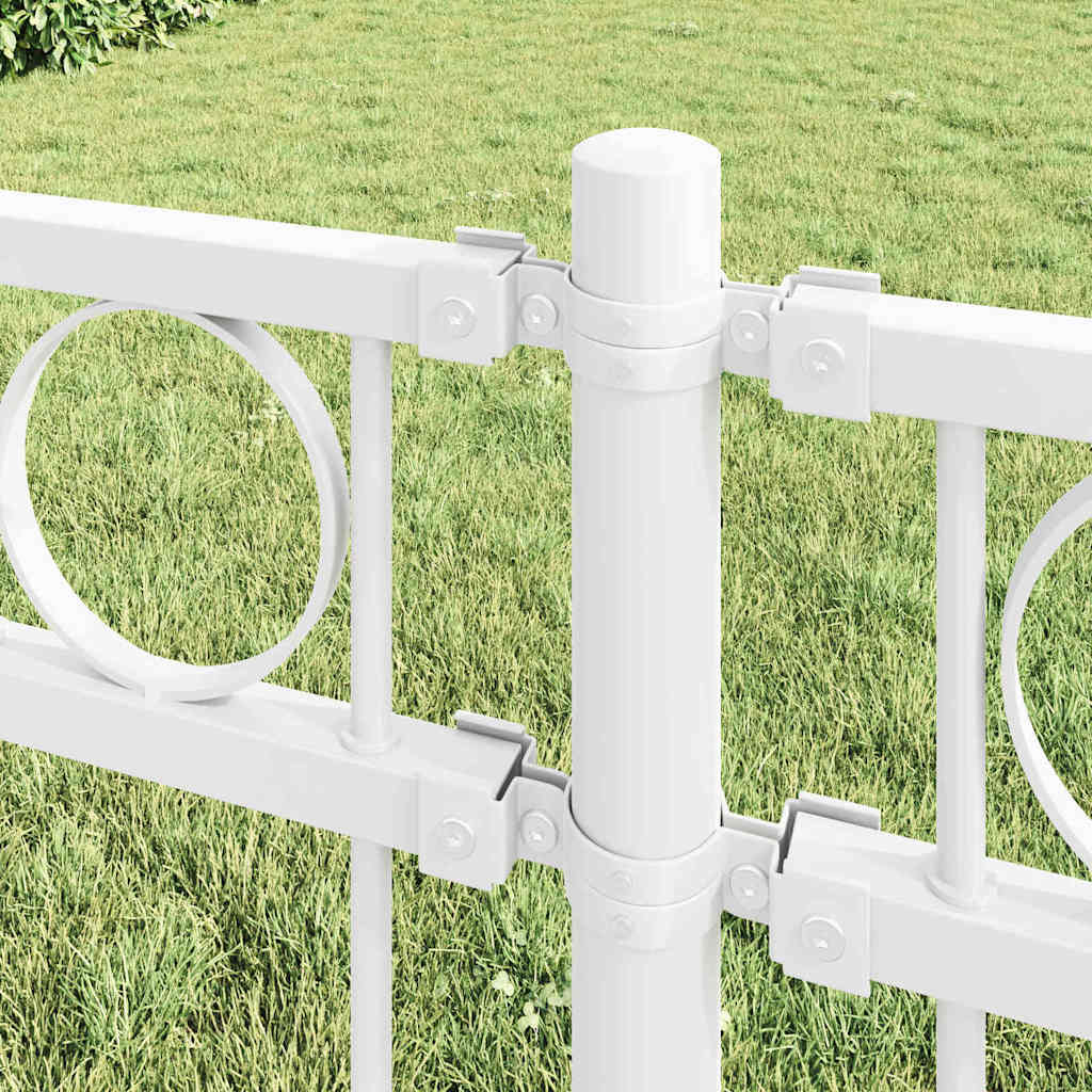 Zaunelement Weiß 170 x 150 cm Stahl