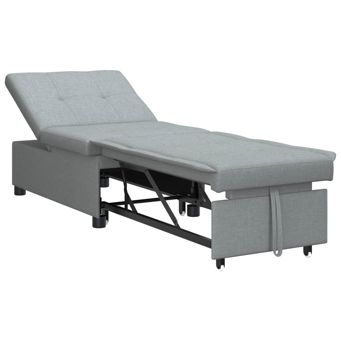 Schlafsofa Ausziehbar Hellgrau 194 x 50 x 82 cm Stoff