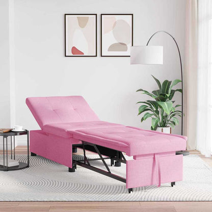 Schlafsofa Ausziehbar Rosa 194 x 50 x 82 cm Stoff