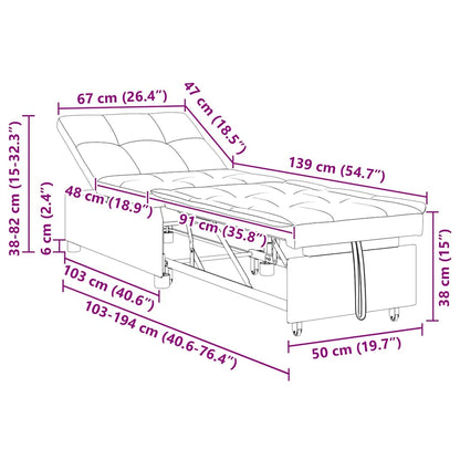 Schlafsofa Ausziehbar Hellgrau 194 x 67 x 82 cm Mikrofaser