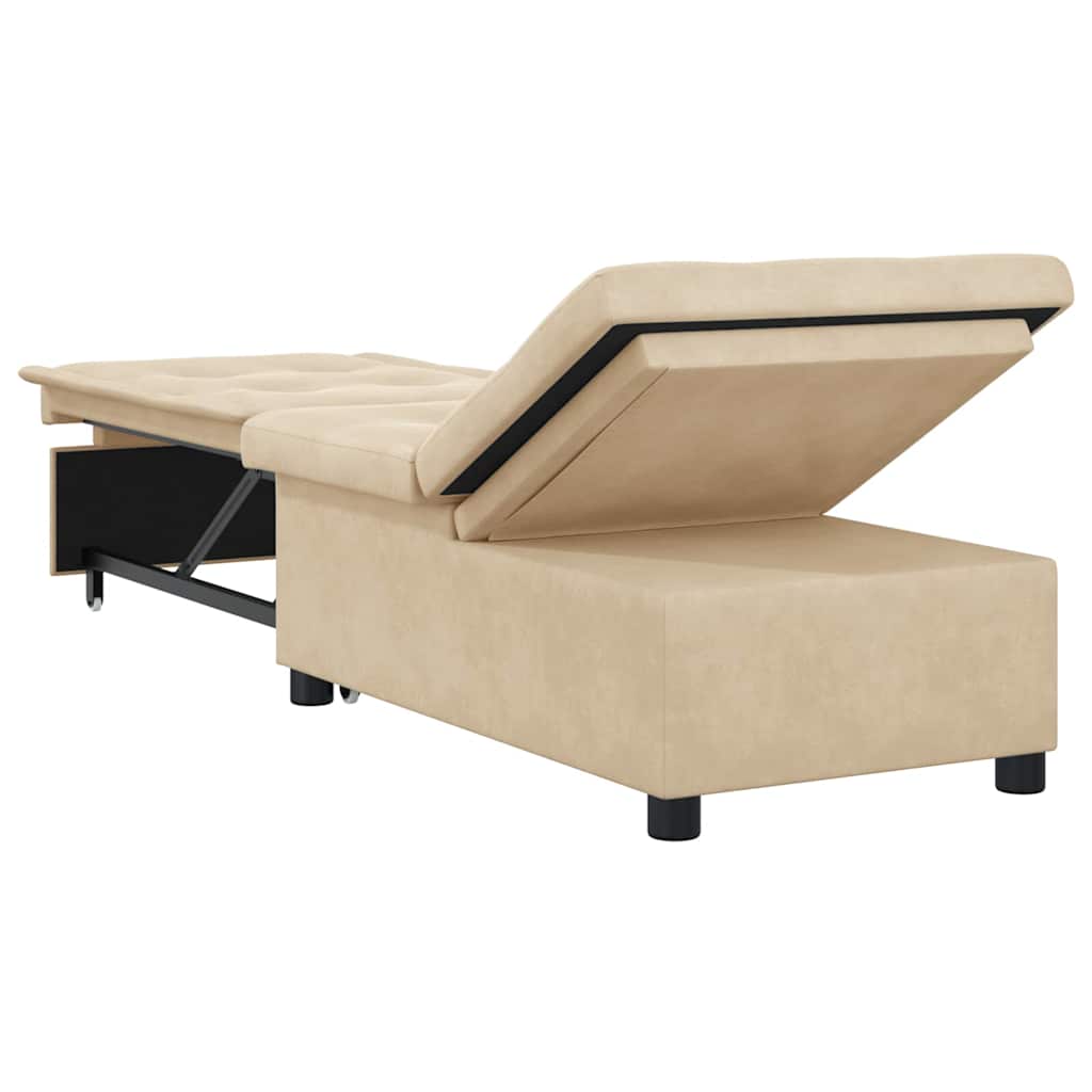 Schlafsofa Ausziehbar Creme 194 x 67 x 82 cm Mikrofaser