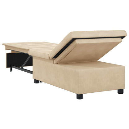 Schlafsofa Ausziehbar Creme 194 x 67 x 82 cm Mikrofaser