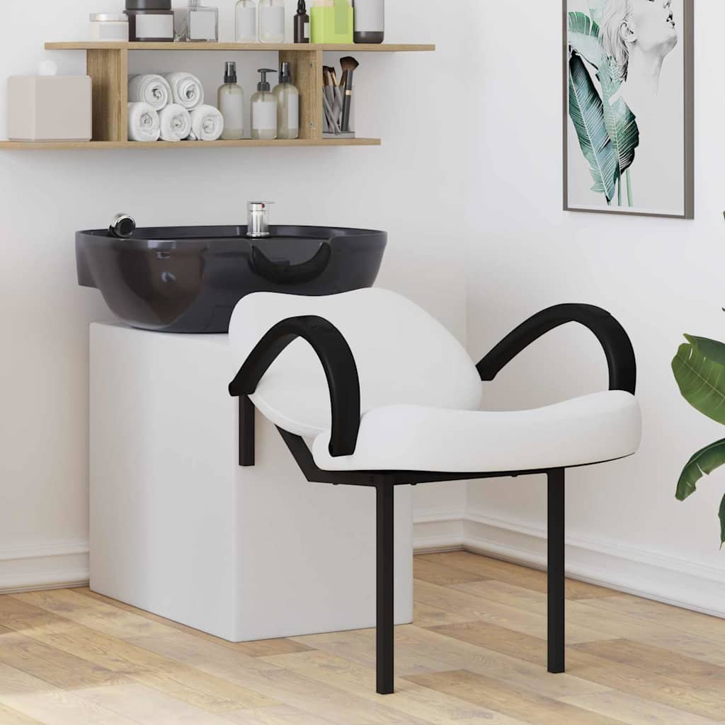 Shampoo Stuhl Weiß und Schwarz 136 x 60 x 92 cm PVC