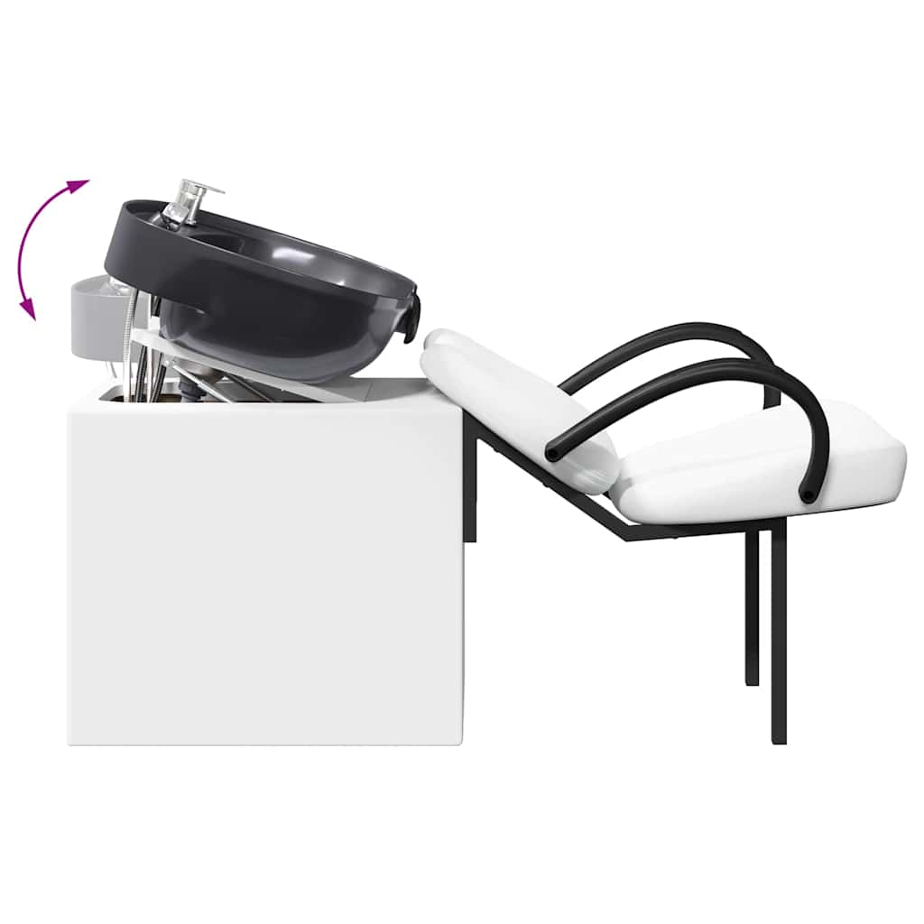 Shampoo Stuhl Weiß und Schwarz 136 x 60 x 92 cm PVC