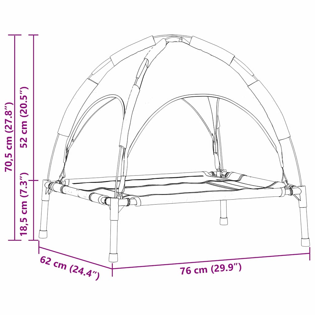 Hundebett Braun 76 x 62 x 70,5 cm Stahl