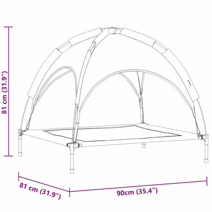 Hundebett Schwarz 90 x 81 x 80,5 cm Stahl