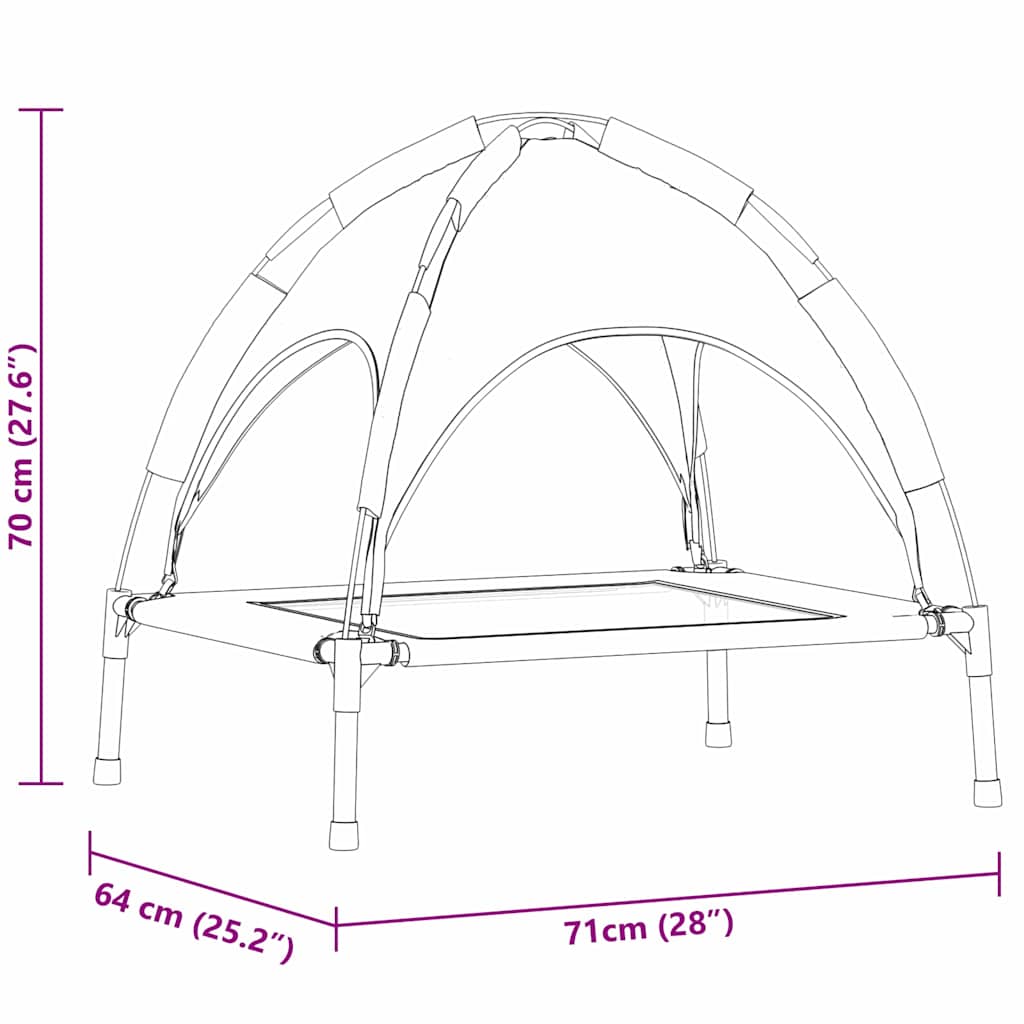 Hundebett Braun 71 x 64 x 71 cm Stahl
