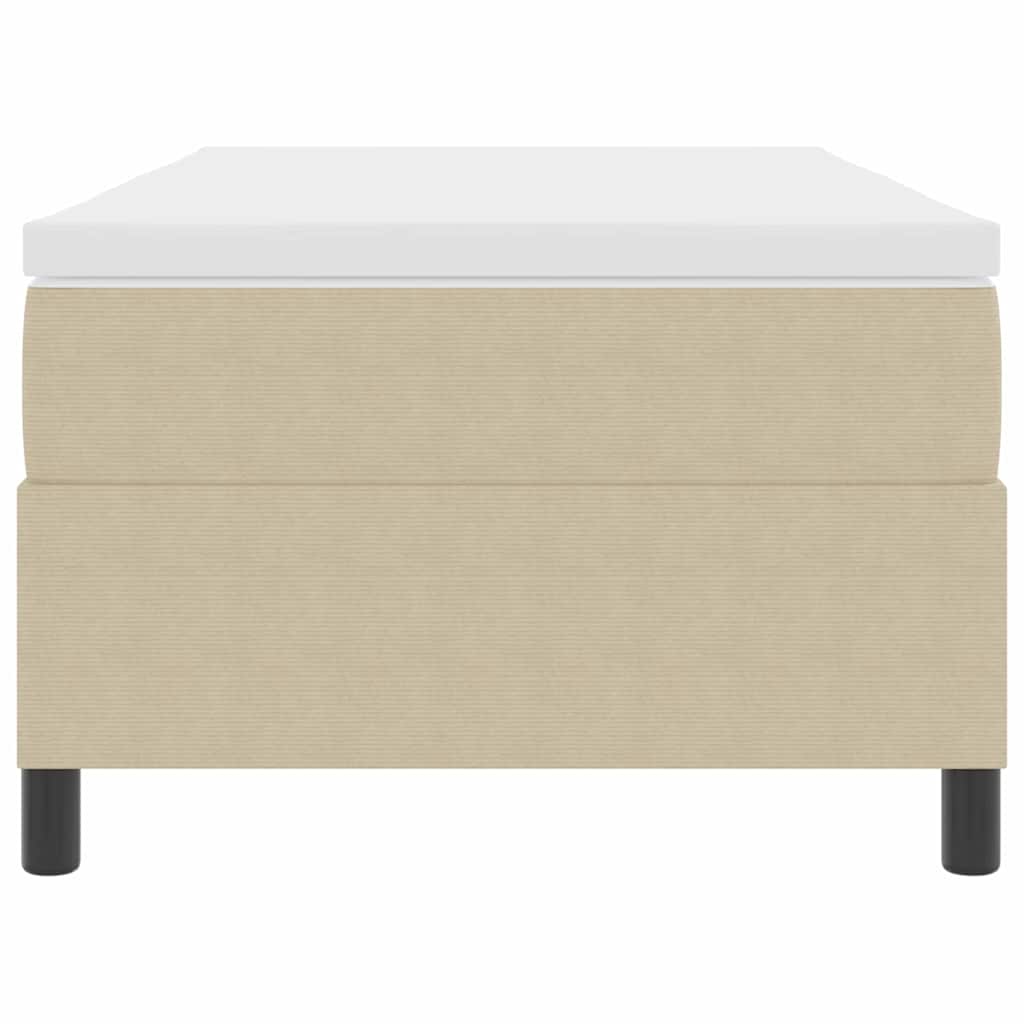 Boxspringbett Hellgrau und Weiß 80 x 200 cm Cordstoff