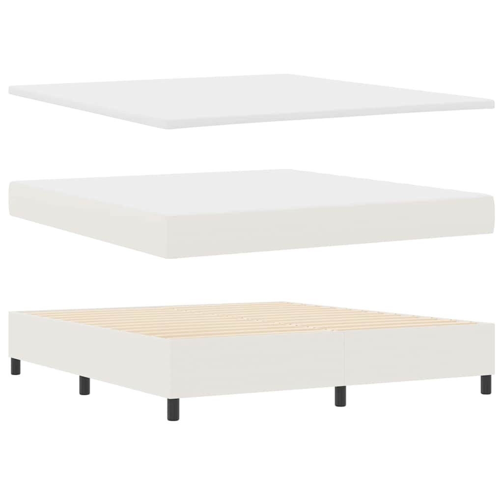 Boxspringbett Creme und Weiß 180 x 200 cm Cordstoff