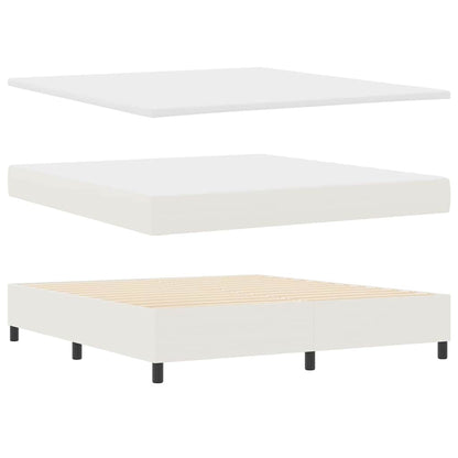 Boxspringbett Creme und Weiß 180 x 200 cm Cordstoff